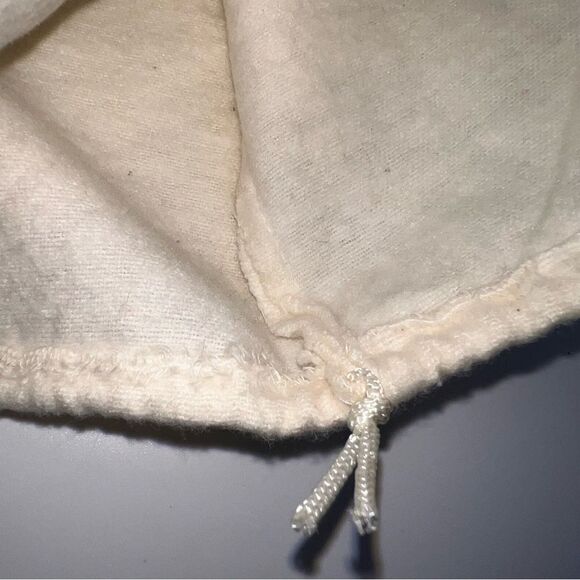 Jil Sander White Cotton Flannel Drawstring Dust bag w/Gray Print - Picture 5 of 5